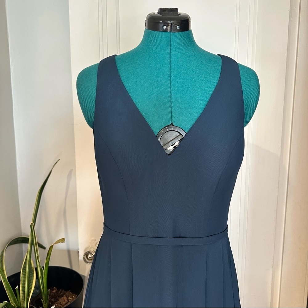 Azazie Deep Blue Maxi Dress - Picture 2 of 14
